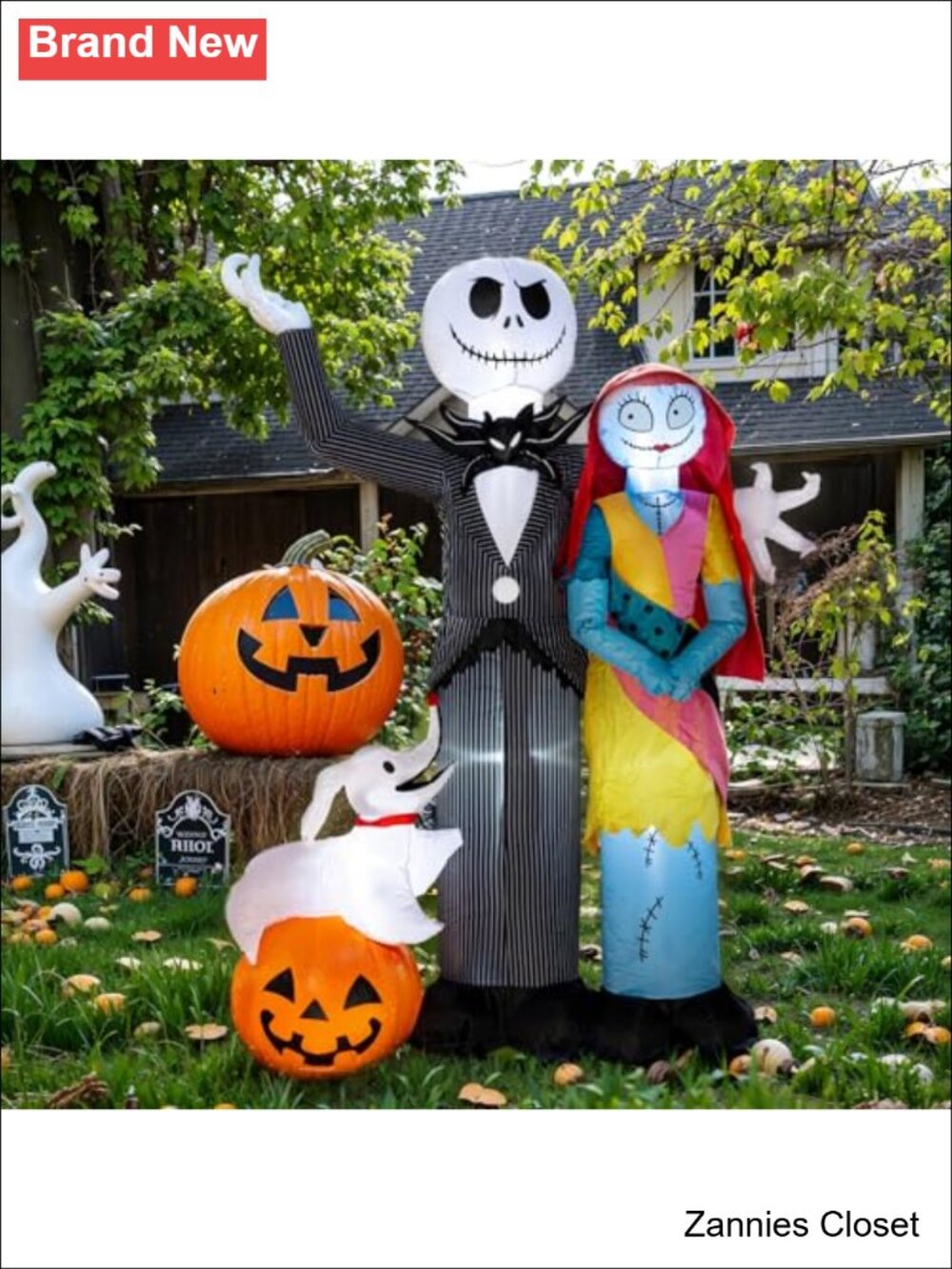👻 6Ft Halloween Inflatable Outdoor Decoration Skeleton Dog Pumpkin LED Yard